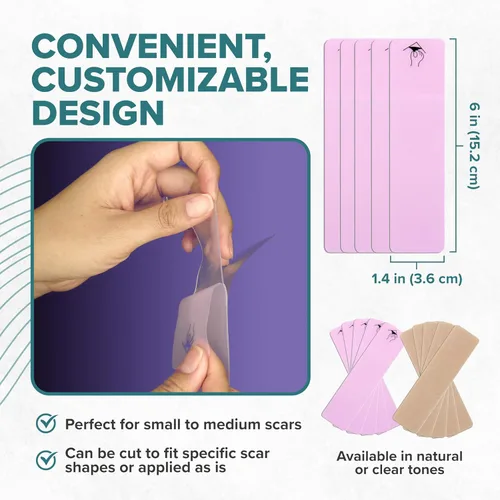 Vista 6 de Epiderm - Tiras de silicona para cicatrices, cinta de silicona de alta calidad para un cuidado óptimo de las cicatrices, versátil, flexible