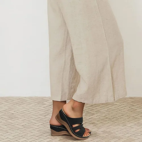Vista 5 de SHIBEVER Wedge Sandals for Women Dressy Summer Comfortable Hollow Out Open Toe Wedge Sandal