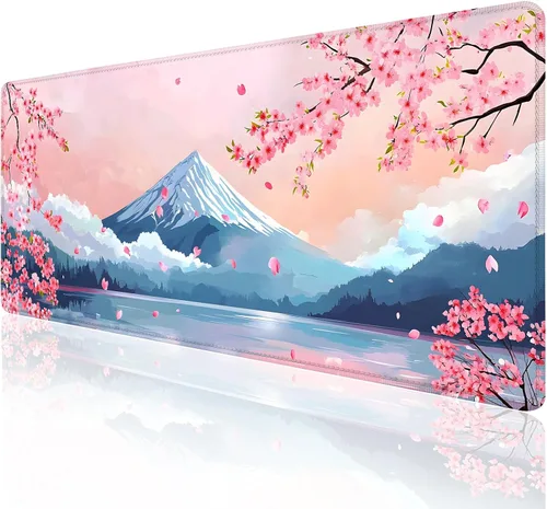 Vista 11 de Alfombrilla grande para mouse, tapete de escritorio para teclado de computadora, base de goma antideslizante, impermeable con bordes cosidos