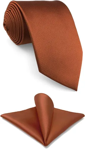Vista 50 de S&W SHLAX&WING Conjunto de corbata de color sólido y pañuelo de bolsillo para hombre
