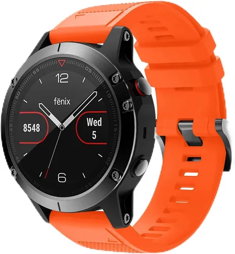 Vista 9 de Correa de reloj compatible con Fenix, correa de reloj Garmin de 0.866 in, silicona suave, repuesto para Fenix 5/5 Plus/6/6 Pro/7/Forerunner Negro