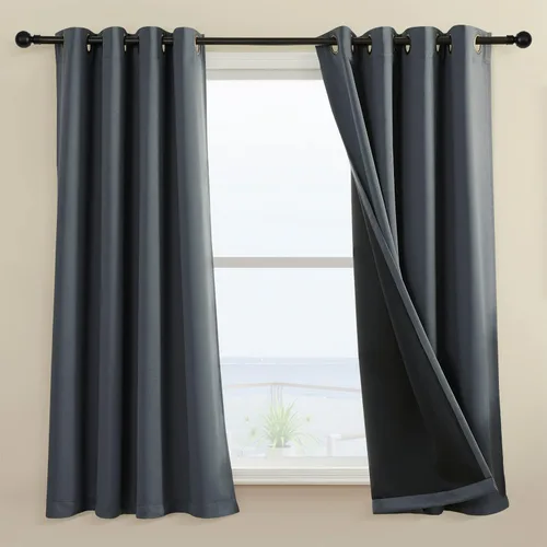 Vista 75 de Rutterllow - Cortinas 100% opacas, paneles de cortina con ojales, aislamiento térmico y bloqueo de luz para habitación y sala de estar