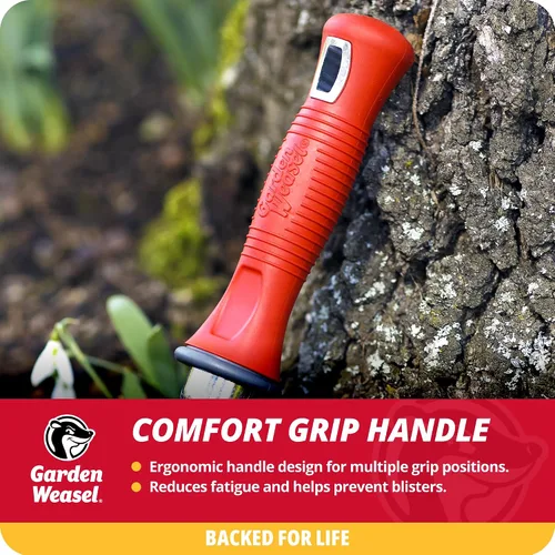 Vista 3 de Garden Weasel Cuchara para macetas, de gran tamaño, excavación y transporte, herramientas de excavación manual para plantar y jardinería, pala