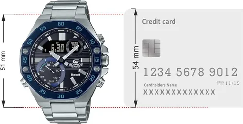 Vista 6 de Casio ECB-10DB-1B Edifice Mobile Link Reloj analógico digital de cuarzo 100M para hombre, azul, Azul