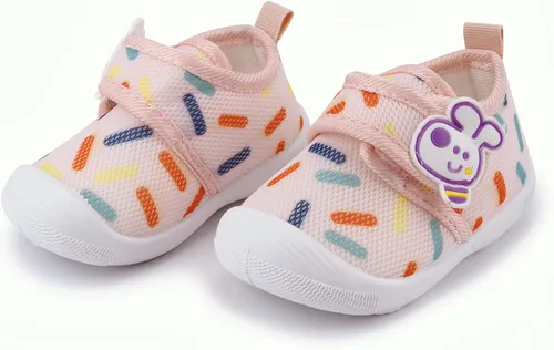 Vista 3 de WILLFUN Toddler Squeaky Shoes Baby Boy Girl First-Walking Sneakers Infant Soft Sole Little Kid Trainers for 0-3-Year-old First Walkers