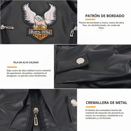 Vista 4 de Abrigo de invierno cálido para perros pequeños y medianos, chaqueta impermeable y resistente al viento para cachorros, ropa de cuero para mascotas