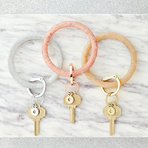 Vista 6 de Oventure, Llavero de pulsera original, llavero Big O de silicona - Colección Confeti