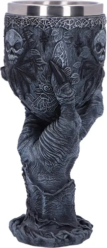 Vista 3 de Nemesis Now Baphomet's Grasp Horror - Copa de mano, poliresina, negro y plateado, 7.1 in