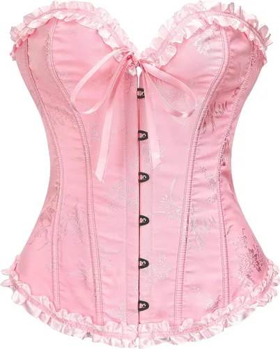 Vista 44 de SZIVYSHI Corsé para mujer, lencería moldeadora, body con cintura de encaje