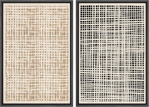 Vista 35 de SIGNWIN Lienzo enmarcado para pared, ilustraciones abstractas texturizadas en tonos beige terrosos, arte moderno, decorativo, contemporáneo