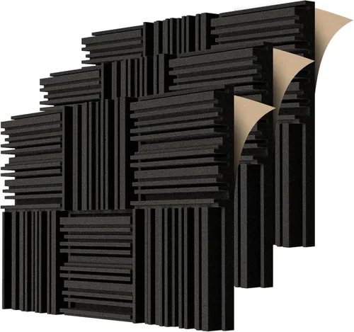 Vista 8 de TroyStudio Paneles de Espuma Acústica Autoadhesivos, 12 X 12 X 2 Pulgadas, 6 Piezas Espuma Absorbente de Sonido de Banda Ancha, Baldosas de Relleno