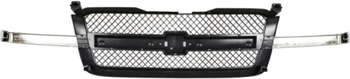 Vista 3 de Para Chevy Avalanche 1500/2500 Grille Assembly 2003 04 05 2006 Malla Gris pintado w/Barra central cromada Base/LS/LT Incluye plástico