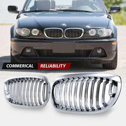 Vista 2 de CORP Para 2003-2006 E46 Serie 3 Coupe Cabriolet 2-Door LCI Facelift 1 par de parachoques delantero izquierdo derecho cromado Parachoques Parachoques