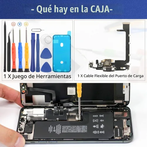 Vista 6 de Reemplazo para iPhone 11 Pro Max Puerto de carga Dock Conector para iPhone 11 Pro Max Puerto de carga Reemplazo USB Cargador Junta Flex Cable