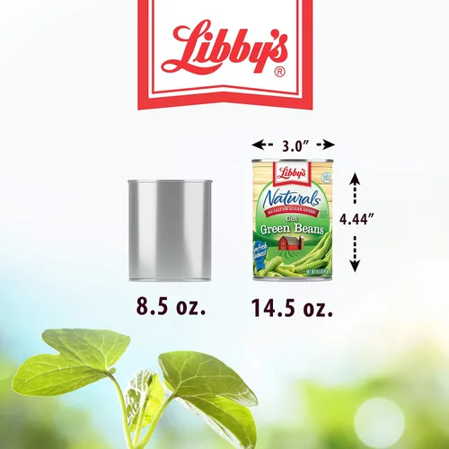 Vista 5 de Libby's Naturals Cut Green Beans Sin sal añadida, sin azúcar añadido, naturalmente delicioso, suave y sutilmente dulce mordida crujiente Sin