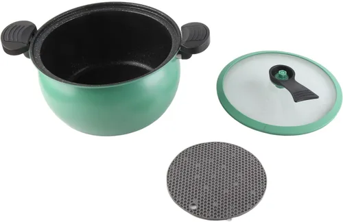 Vista 6 de Olla a presión micro antiadherente de gran capacidad, utensilios de cocina multifuncionales con tapa visual para cocina casera (5L)