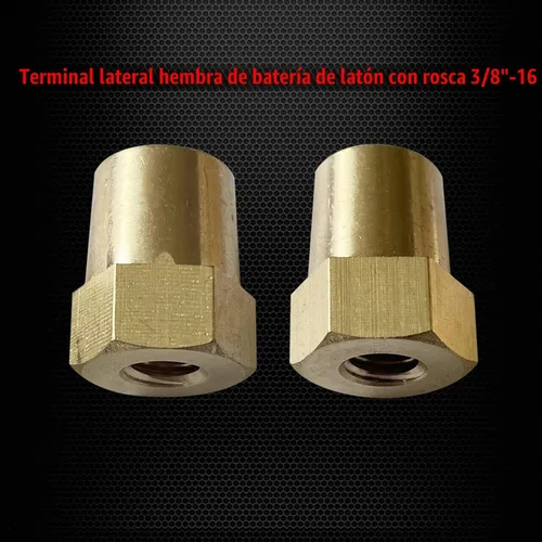 Vista 4 de Ampper 3/8"-16 rosca hembra de terminal de batería de latón adaptador de poste de terminal de batería postes de carga para extensión de perno