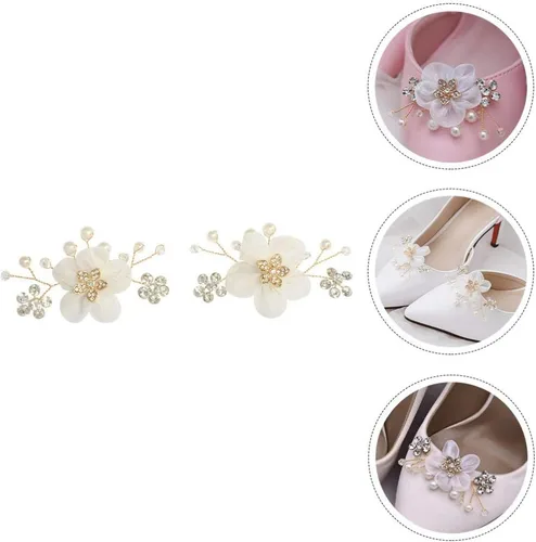 Vista 9 de Holibanna 1 par de hebilla de zapato decorativo flor zapatos accesorios para zapatos nupcial floral clip zapatos decoraciones elegantes zapatos