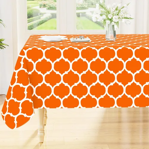 Vista 53 de Smiry - Mantel cuadrado de vinilo impermeable con respaldo de franela para mesas cuadradas, manteles de plástico lavables a prueba de derrames