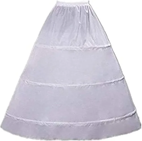 Vista 2 de Vestido de gala de boda con 3 aros para mujer, longitud hasta el suelo, enagua de crinolina