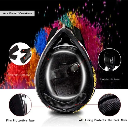 Vista 5 de Youth Off-Road Motorcycle Helmets,Children's Helmets for Off-Road Motorcross and Mountain Bikes,Comfortable and Light Weight, DOT Quality