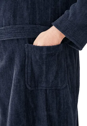 Vista 6 de KingSize Bata larga con capucha de terciopelo de rizo grande y alta para hombre