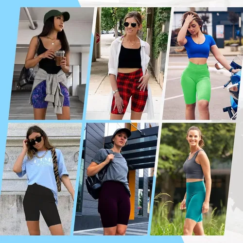 Vista 3 de GAYHAY Pantalones cortos de ciclismo para mujer, diseño suaves de tiro alto y con control de abdomen para yoga, correr, entrenamiento y deportes