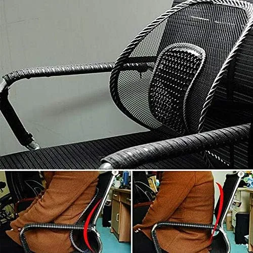 Vista 6 de Increíble cojín de ventilación de malla trasera lumbar soporte coche oficina casa silla asiento negro durable