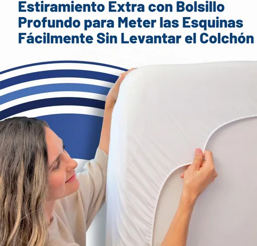 Vista 4 de CleanRest - Protector de sábana bajera impermeable para colchón, máxima defensa contra derrames y desgaste, barrera contra alérgenos MicronOne