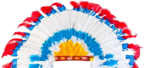 Vista 2 de Adultos de Indian Tocado de plumas Costume Set
