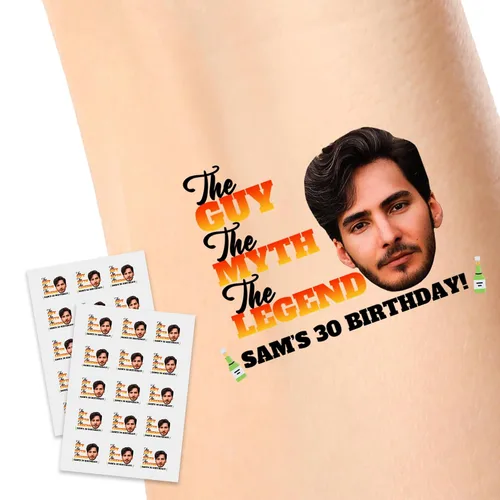 Vista 17 de Calcomanías de tatuajes temporales personalizadas, personaliza el tatuaje con nombre y foto de tu amor para fiestas de cumpleaños, Halloween