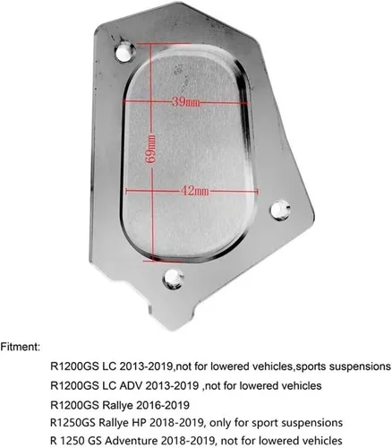 Vista 3 de Almohadilla lateral de motocicleta Soporte de motocicleta para B&MW R 1200 GS LC R1200GS ADV R1250GS Adventure 2013-2022 Soporte lateral CNC