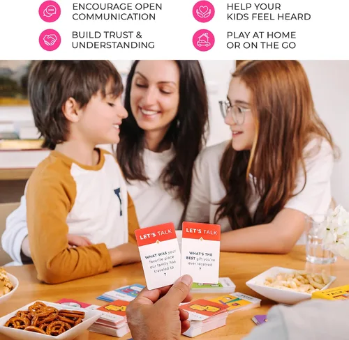 Vista 6 de Clever Fox 250 tarjetas de conversación familiar para niños y adultos - Iniciador de conversación, preguntas familiares y juego de conversación