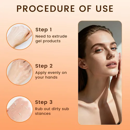 Vista 7 de Gel exfoliante naranja para rostro y cuerpo – Paquete de 2 unidades de exfoliante suave diario, limpia profundamente los poros, elimina puntos