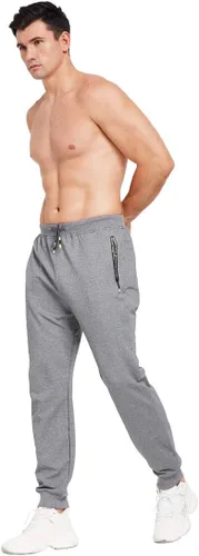 Vista 4 de Tansozer - Pantalones deportivos para hombre, ligeros, entallados, informales, bolsillos con zíper