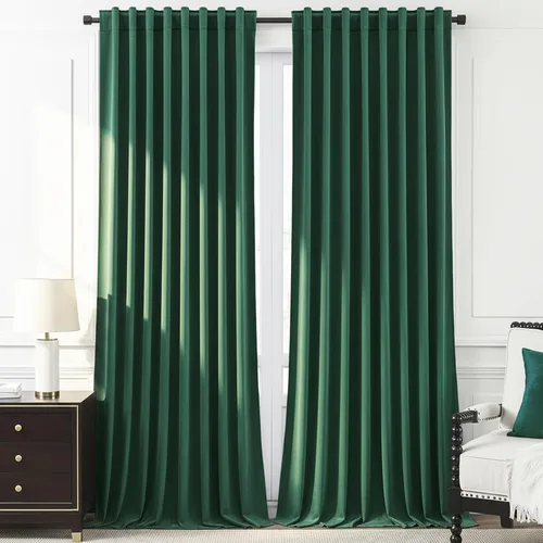 Vista 9 de Timeper Cortinas opacas de terciopelo negro de 42 pulgadas de ancho x 84 pulgadas de largo, cortinas opacas para dormitorio, sala de estar, cortinas