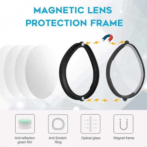 Vista 5 de 1 Set Orzero Blue Light Blocking Glasses Lens Compatible for Quest 2 Quest Protect VR Headset Lens from Scratches