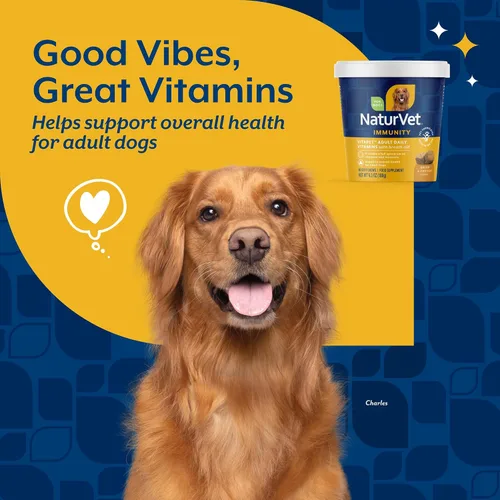 Vista 3 de NaturVet VitaPet Vitaminas diarias para adultos más ayuda para el aliento para perros adultos, 60 unidades masticables suaves, fabricados