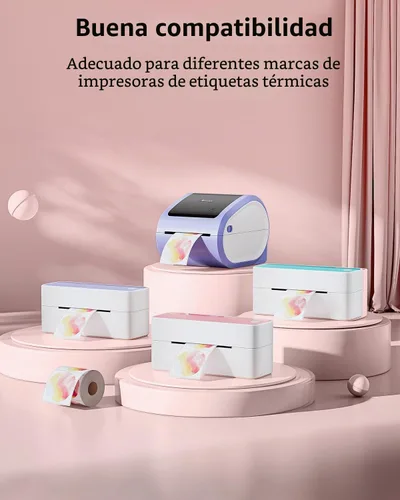 Vista 4 de Phomemo Etiquetas térmicas circulares de gradiente genuinas de 2 pulgadas, etiqueta adhesiva redonda autoadhesiva de 2 x 2, etiquetas circulares