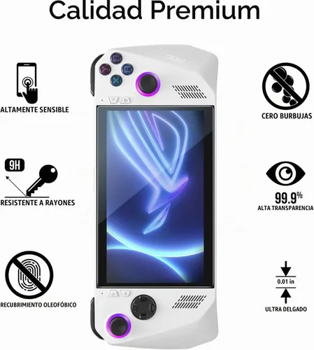 Vista 4 de amFilm Protector de pantalla OneTouch para ASUS ROG Ally X 2024 / ROG Ally 2023 7'' Instalación con alineación automática Sin burbujas Vidrio