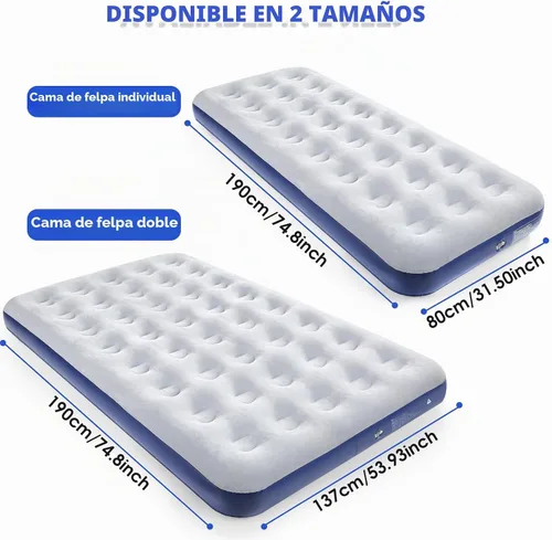 Vista 8 de Colchón de aire para camping de tamaño completo a prueba de fugas, almohadilla para dormir, cama de viaje, cama de aire portátil para hogar