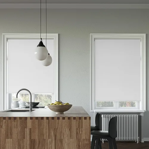 Vista 6 de Sun Zero Eldric Slub Texture Total Blackout - Persiana enrollable inalámbrica, 34 x 72 pulgadas, color blanco