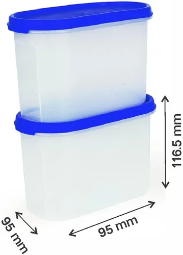 Vista 4 de Tupperware Modular Mates - Juego de 2 contenedores ovalados, 1,1 litros, 4 piezas