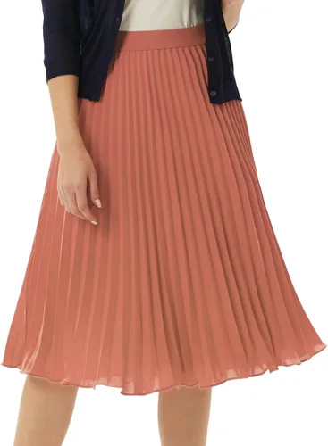 Vista 104 de GRACE KARIN - Falda plisada de gasa para mujer, con cintura alta y elástica, vuelo, corte acampanado y longitud por debajo de la rodilla