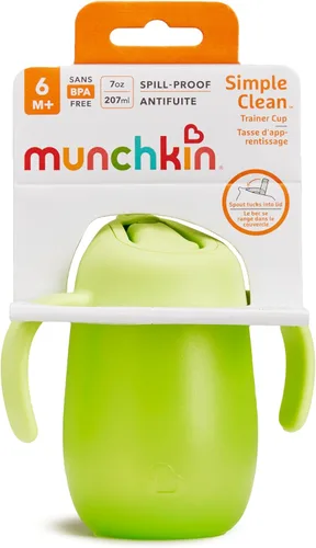 Vista 10 de Munchkin Simple Clean Trainer Vaso Entrenador Sippy Cup con Asas, 6+ Meses, 7 Onzas, Azul/Verde