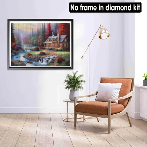 Vista 2 de LOMSIOY Kits de pintura de diamantes de campo para adultos, pintura con paisaje de arte de diamante, taladro redondo completo de diamantes