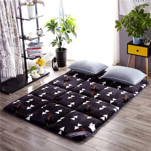 Vista 9 de Colchón de futón japonés tatami, colchón grueso de franela plegable para dormitorio de estudiantes, tatami, colchón individual y doble, almohada