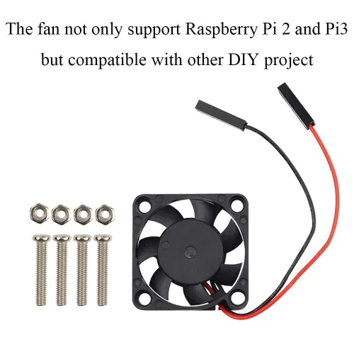 Vista 2 de Raspberry Pi - Juego de 4 ventiladores de refrigeración sin escobillas con disipador de calor y conector de interfaz uno a dos, compatible