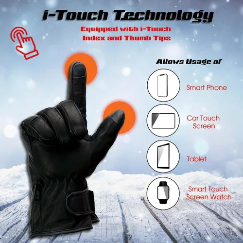 Vista 8 de Milwaukee Leather Men's and Women's Cold Weather Gloves with Heating Tech for Motorcycle, Hunting, Outdoor Use