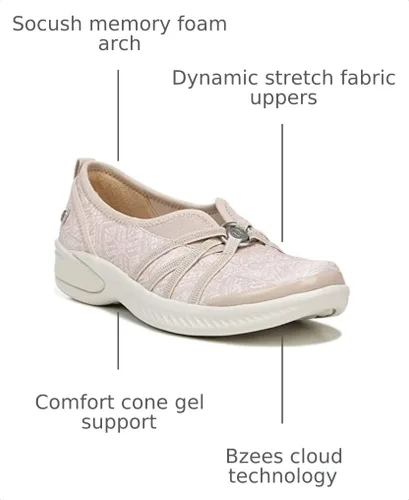 Vista 3 de BZees Niche - Zapato estilo bailarina para mujer Batik Beige